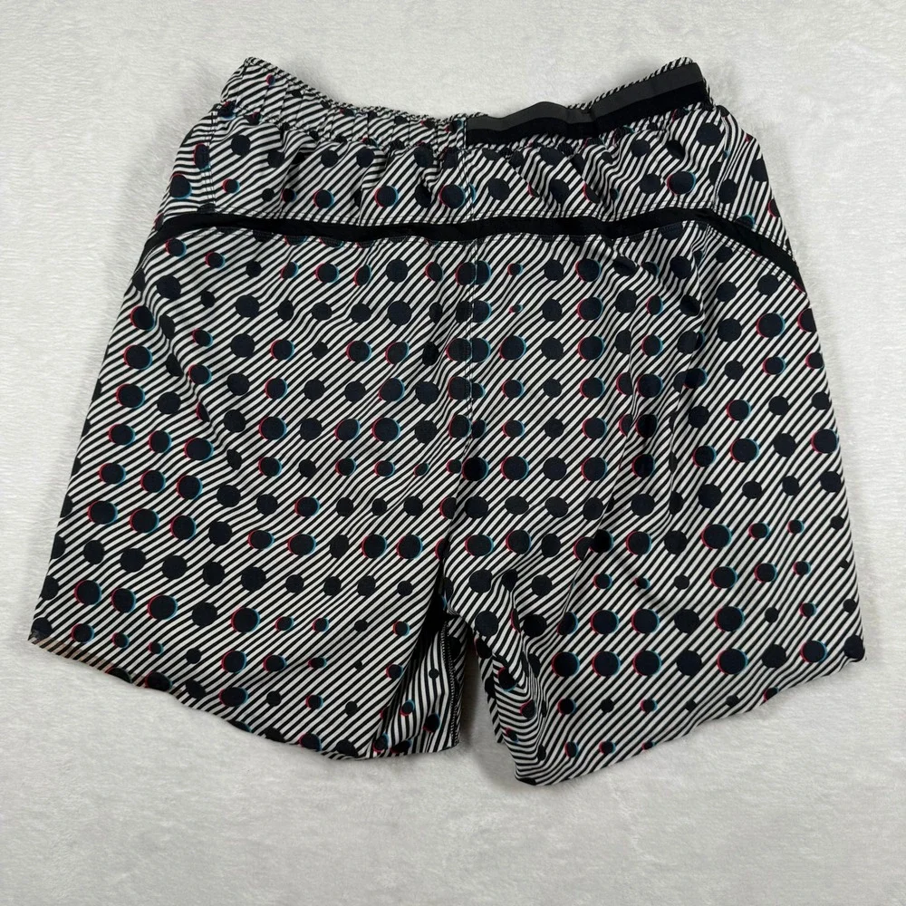 Lululemon Tracker Short Black White Polka‎ Dot Striped Athletic Shorts 4